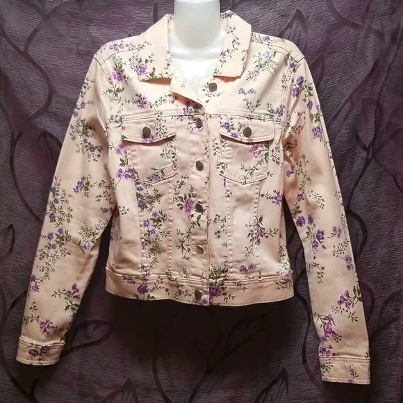 Candie's Floral Jean Jacket - Picture 4 of 5